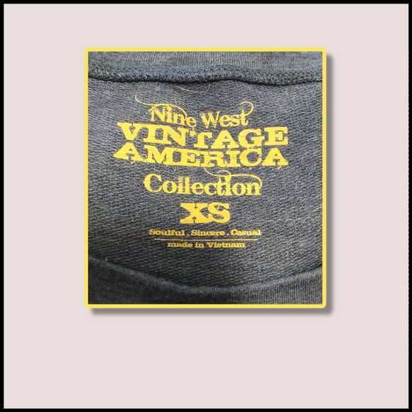 Nine West Vintage America blue & white pullover top 3/4 sleeves size XS VGUC - Picture 3 of 6